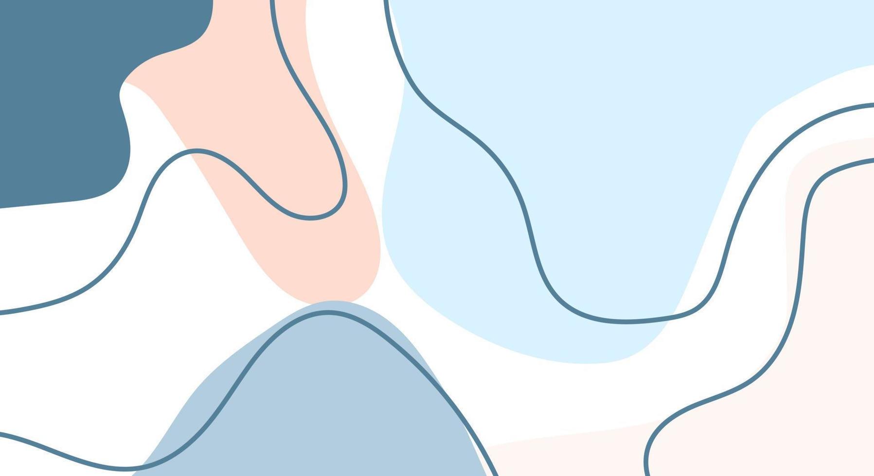 plantillas elegantes de moda con formas abstractas orgánicas y líneas en colores pastel desnudos fondo minimalista con espacio de copia para texto o mensaje vector