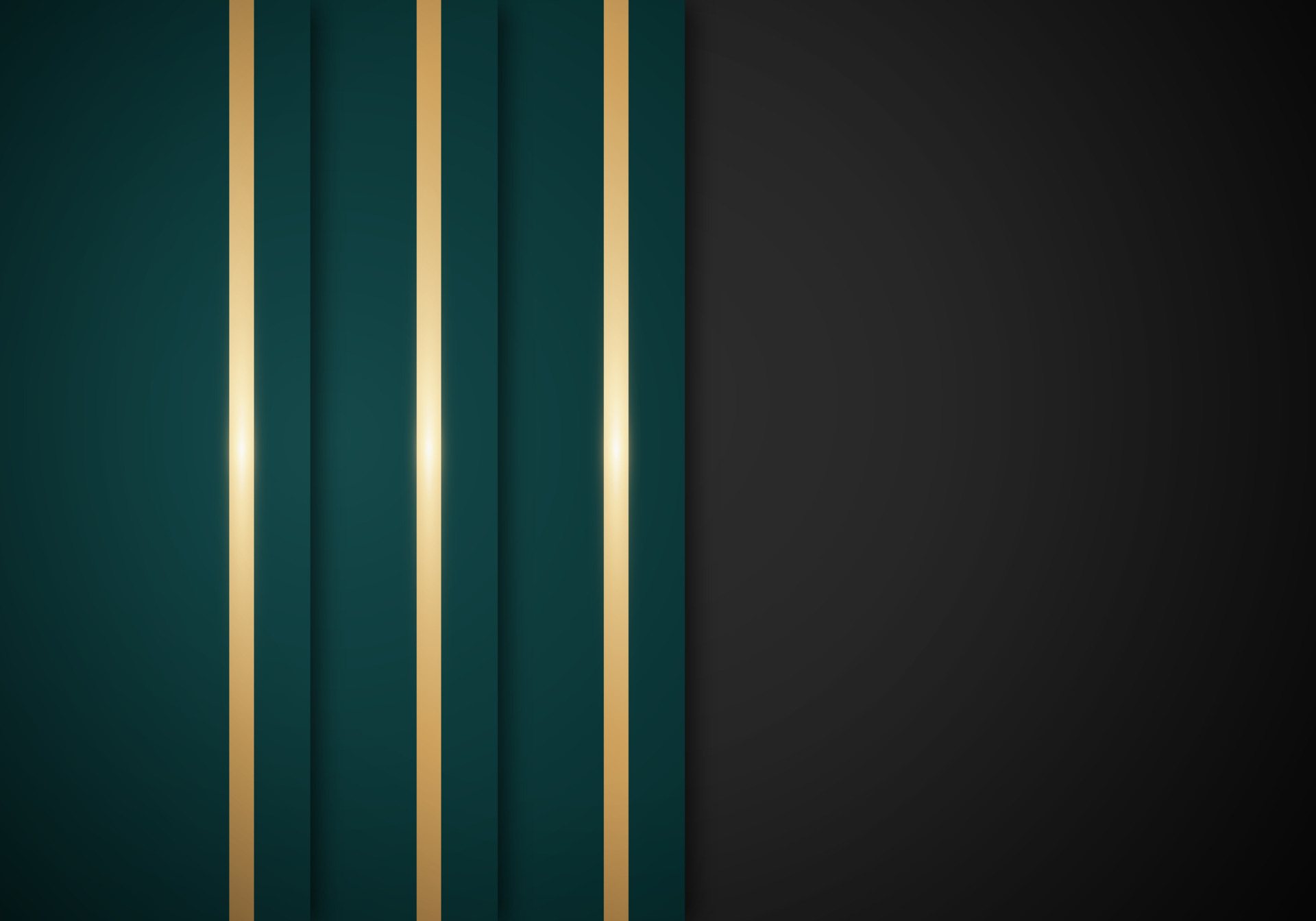 Abstract Background Green Stripes Overlapping Layer Shiny Golden Lines