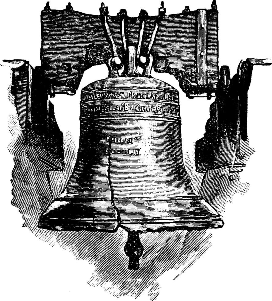 Liberty Bell vintage illustration. vector