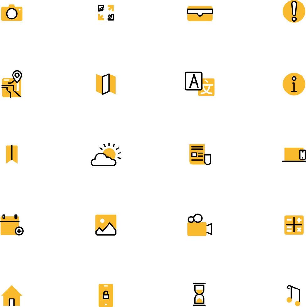 Mobile icon set, illustration, vector on a white background.