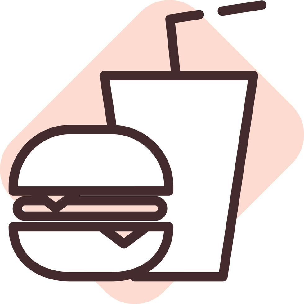 Lunch time, illustration, vector on a white background.
