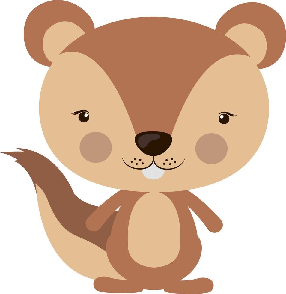 Cute squirrel, illustration, vector on white background.