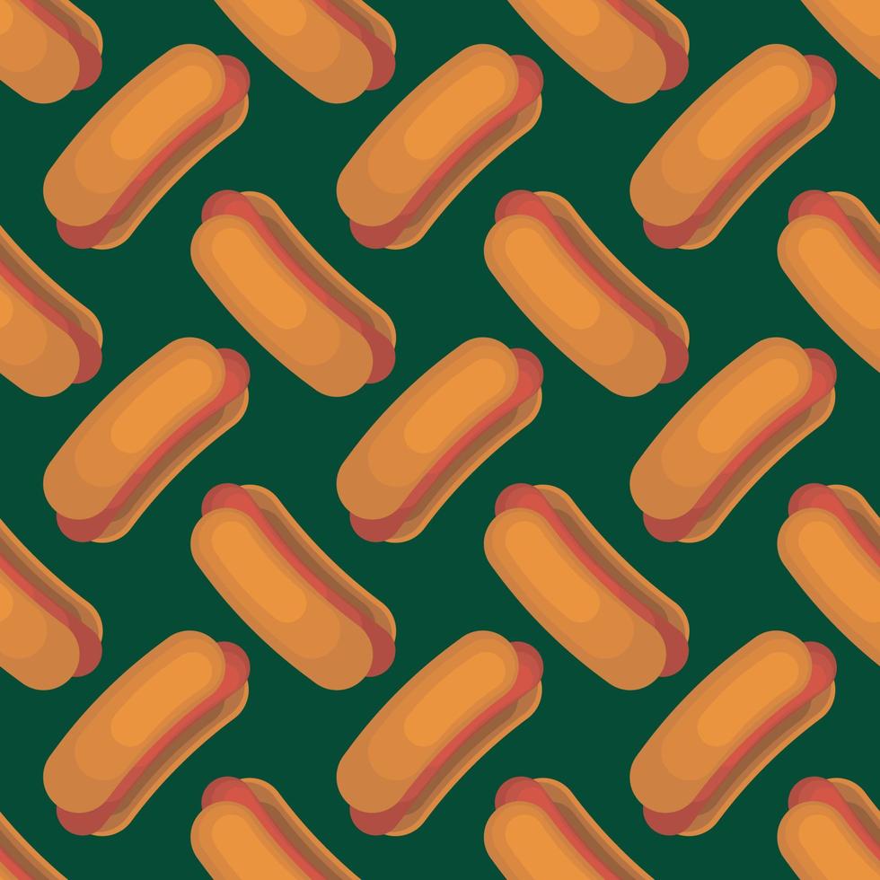 Hot dog pattern , illustration, vector on white background