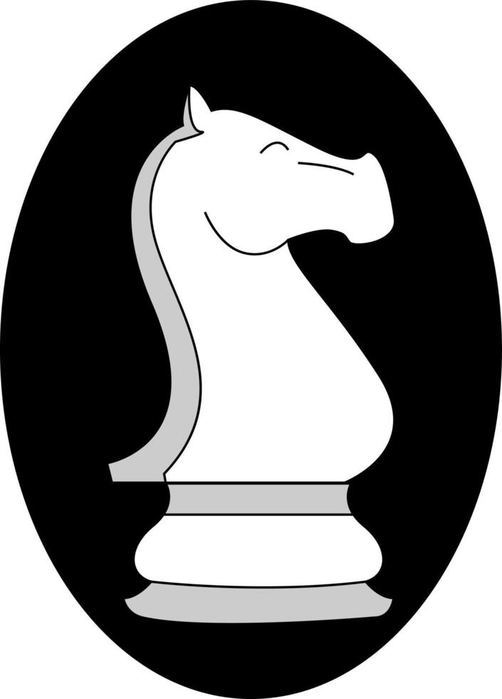 Chess knight figure, illustration, vector on white background.