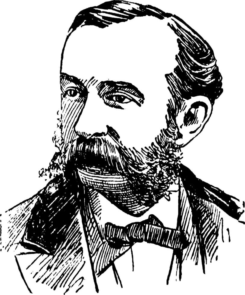 Daniel Coit Gilman, vintage illustration vector