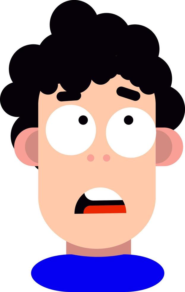 Worried guy, illustration, vector on a white background.