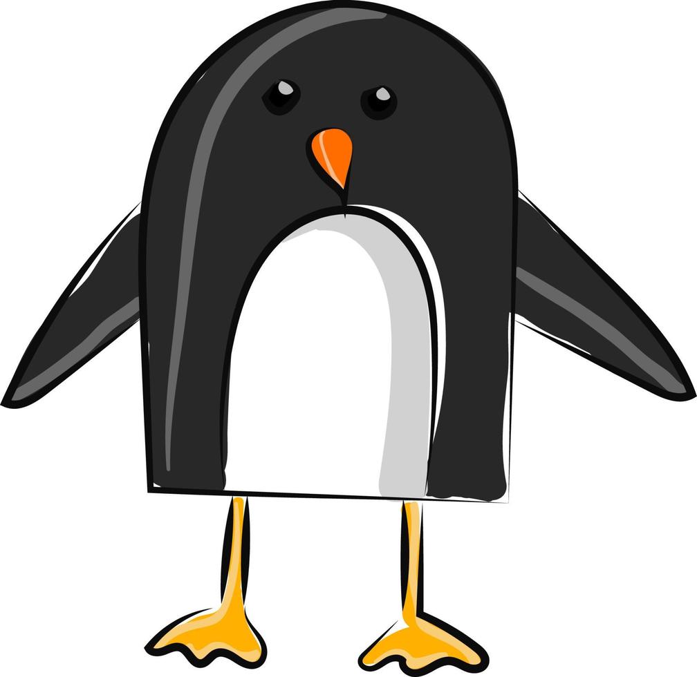 Baby penguin, illustration, vector on white background.