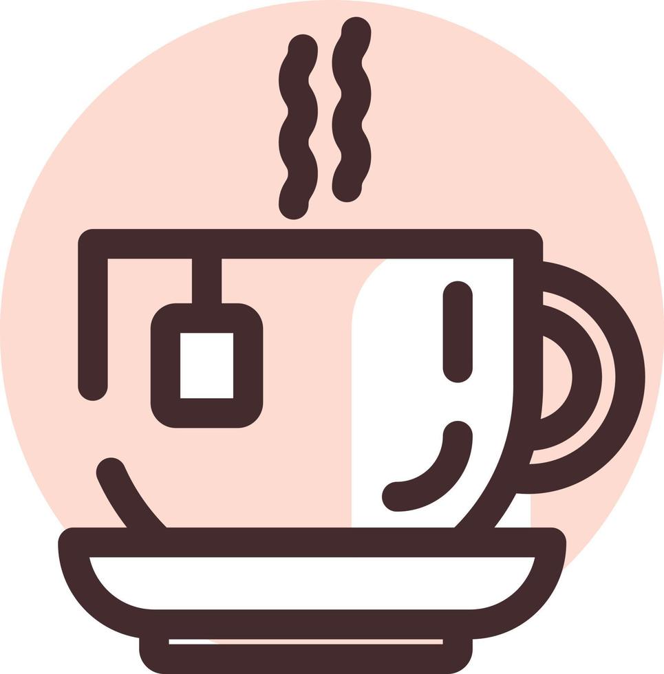 taza de té caliente, ilustración, vector sobre fondo blanco.