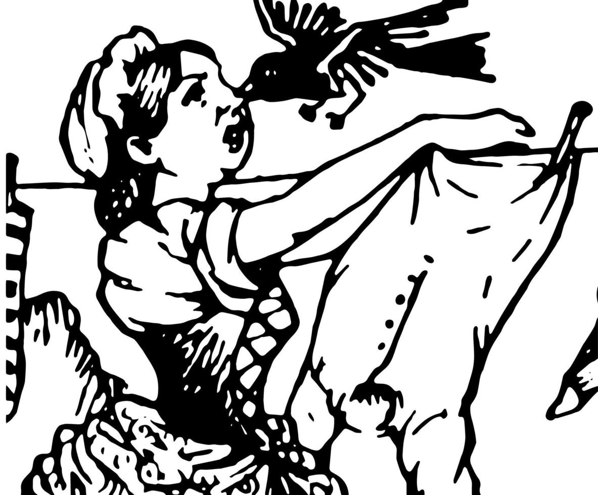 Maid, vintage illustration, vintage illustration vector