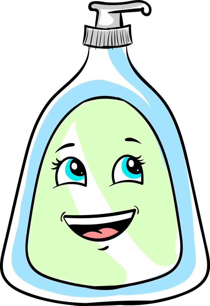 botella de jabón, ilustración, vector sobre fondo blanco