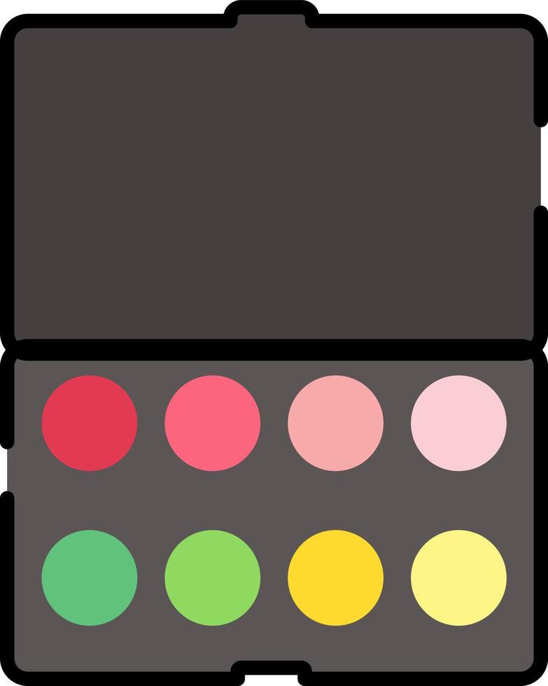 Colorful eyeshadow palette, illustration, vector on a white background.