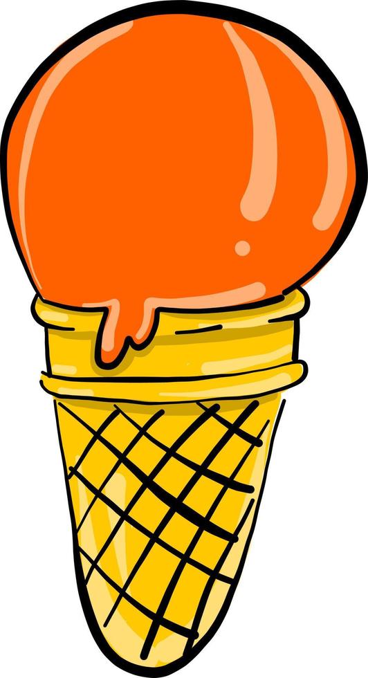 Round ice cream, illustration, vector on white background