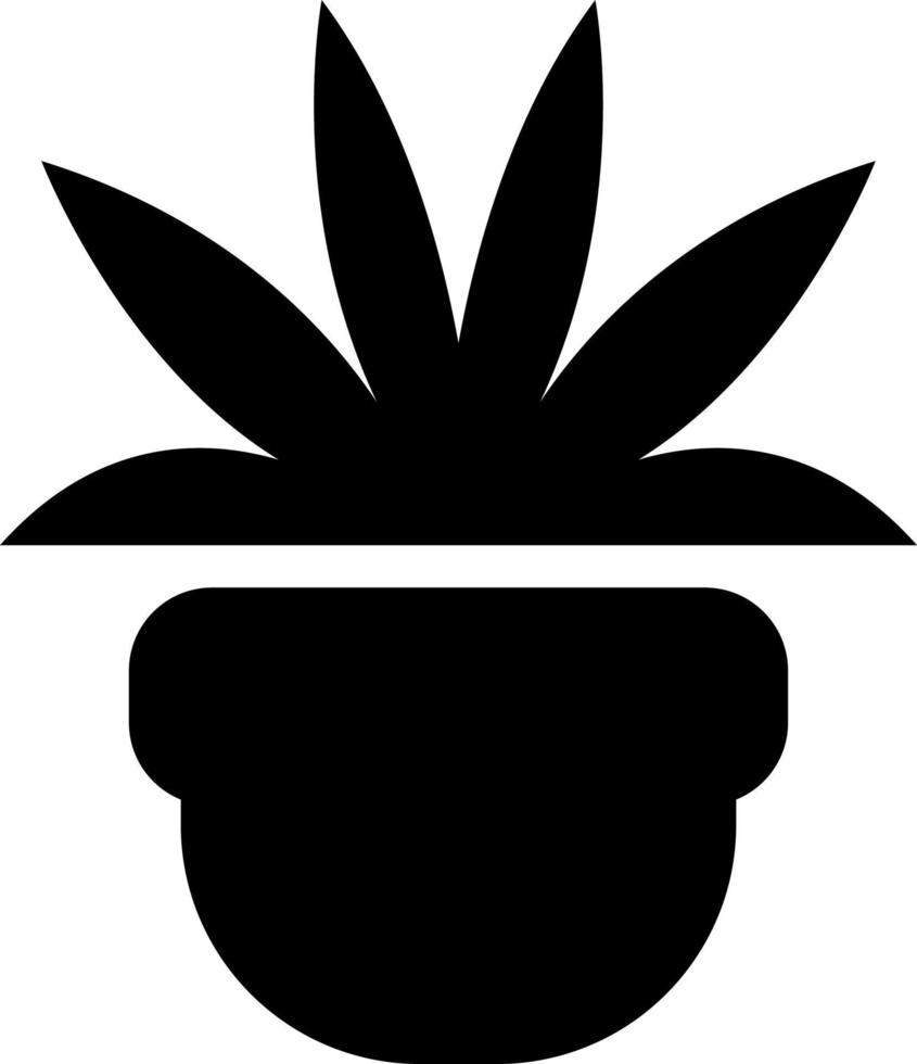 Black indoor plant, illustration, vector on a white background