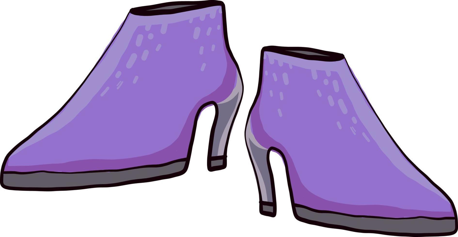 Zapatos violetas, ilustración, vector sobre fondo blanco.