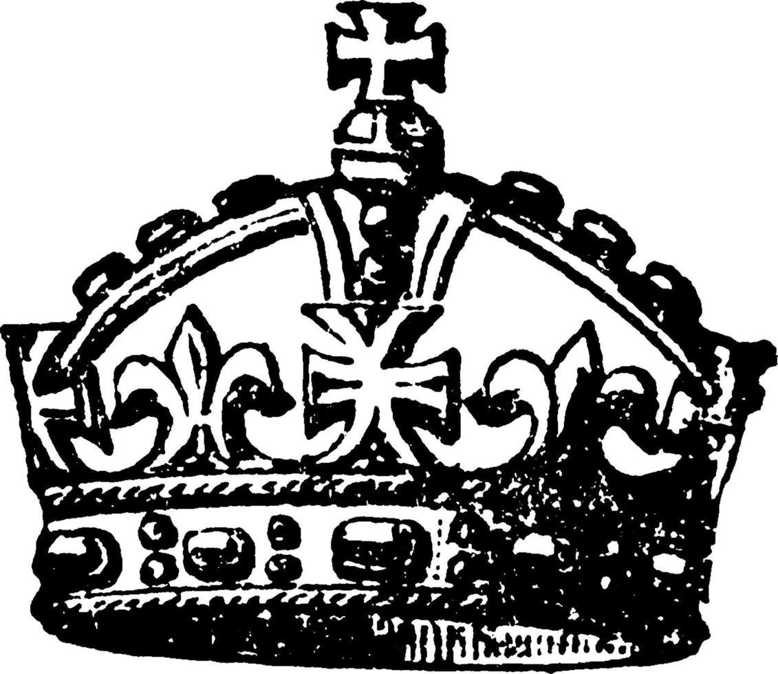 Crown, vintage illustration. vector