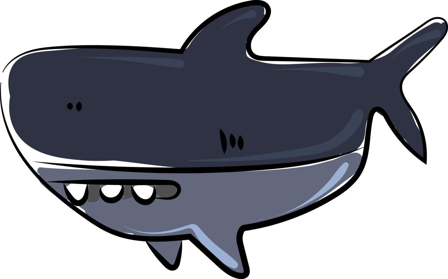 Funny shark, illustration, vector on white background.