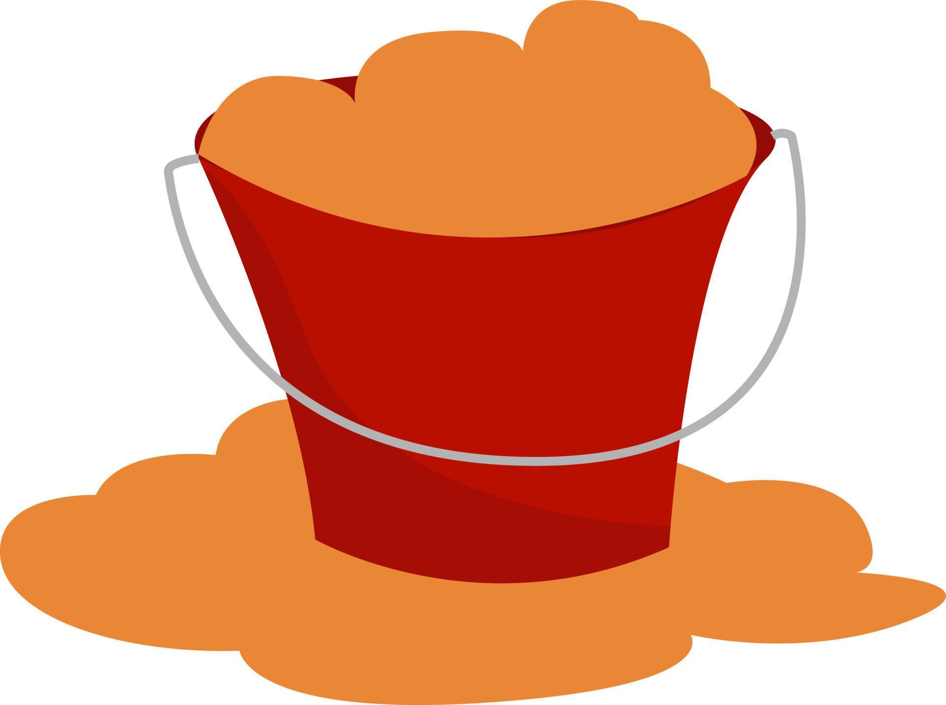 Bucket with sand, illustration, vector on white background. 13562663 Vector Art at Vecteezy