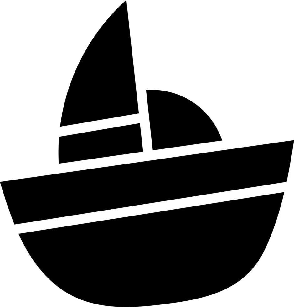 Minimal black ship, illustration, vector on white background.