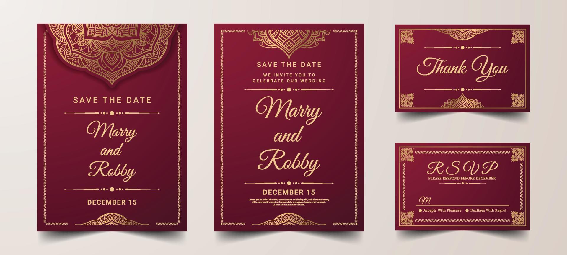 Indian Wedding Invitation Template vector