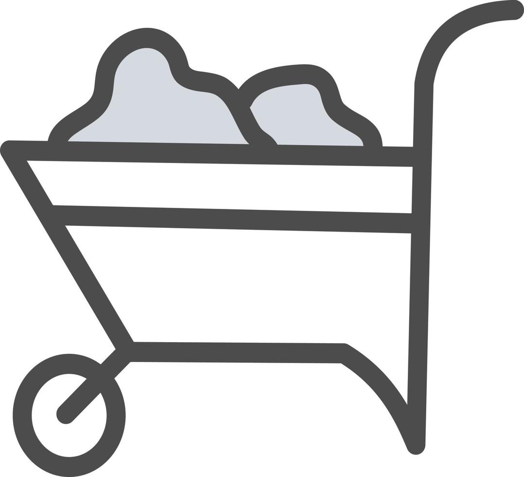 Construction cart, illustration, vector on a white background.