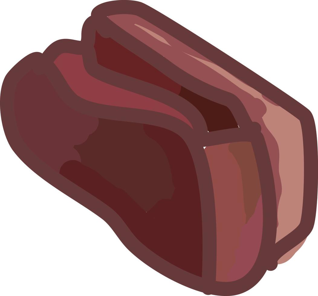 Meat bone, illustration, vector on white background.