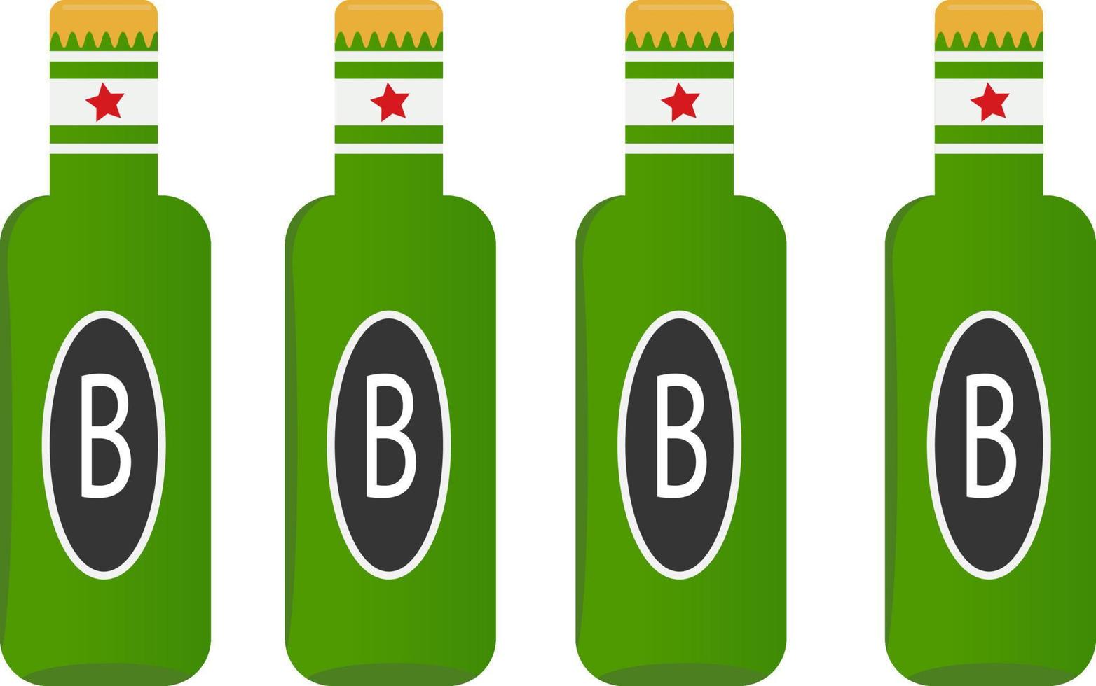 Beer bottle ,illustration, vector on white background.
