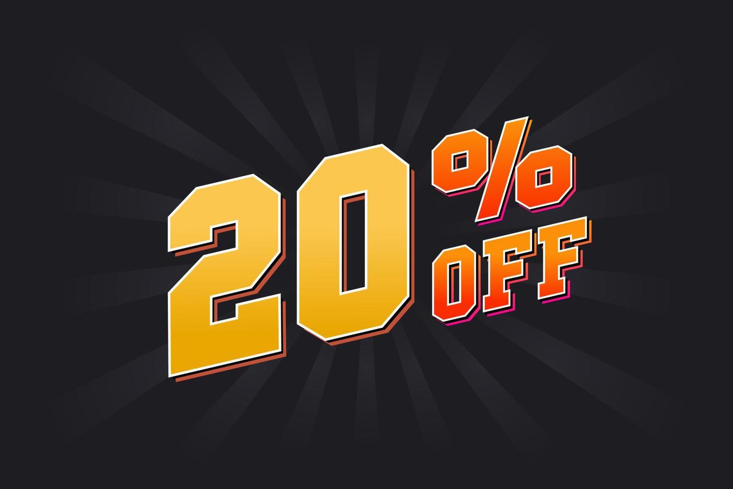 20 Percent off Special Discount Offer. 20 off Sale of advertising campaign vector graphics.