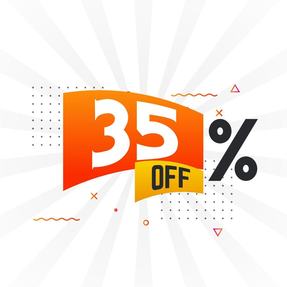 35 Percent off Special Discount Offer. 35 off Sale of advertising campaign vector graphics.