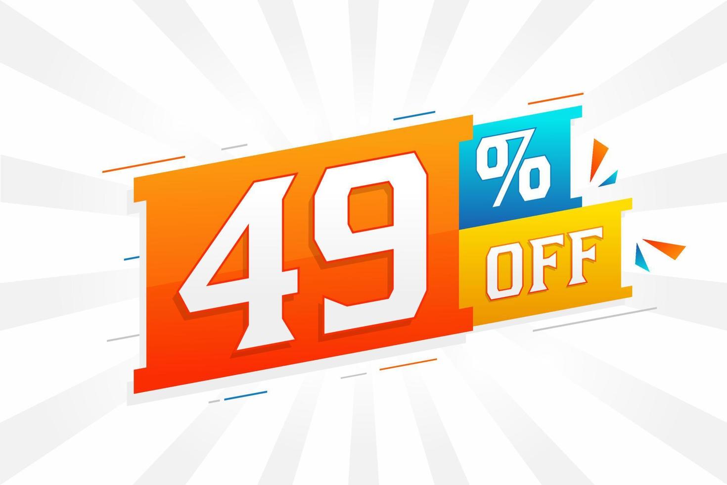 49 Percent off 3D Special promotional campaign design. 49 of 3D Discount Offer for Sale and marketing. vector