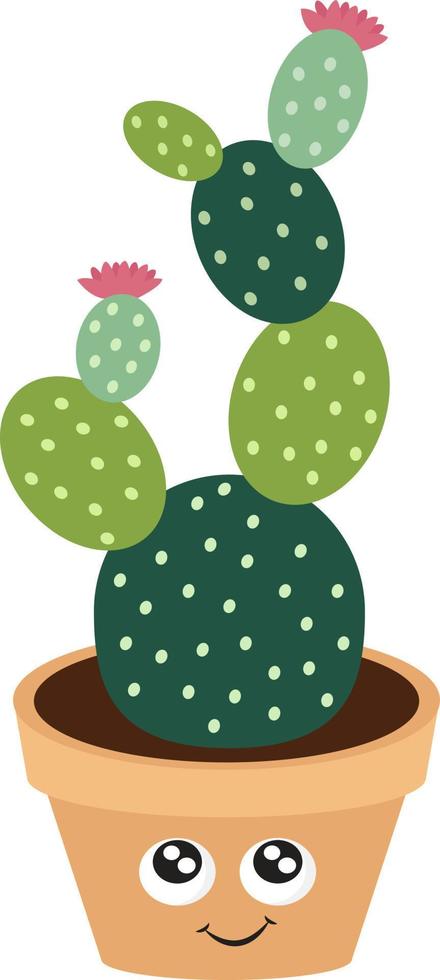 Cute cactus, illustration, vector on white background.