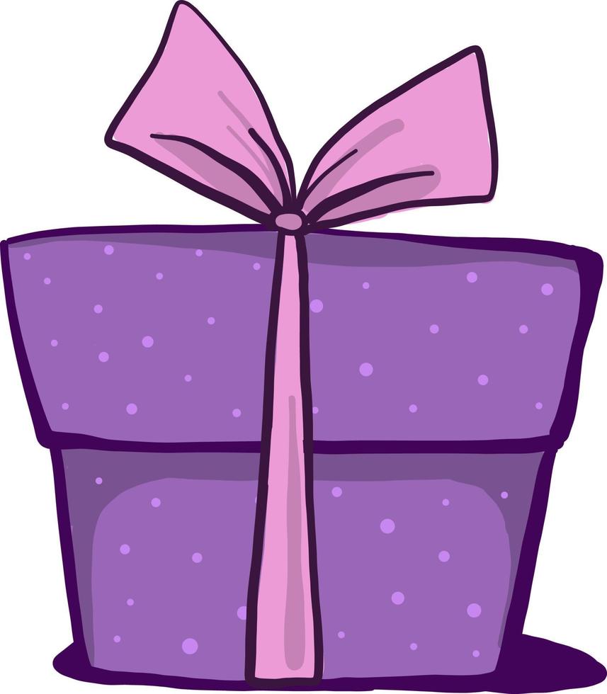 Purple present , illustration, vector on white background