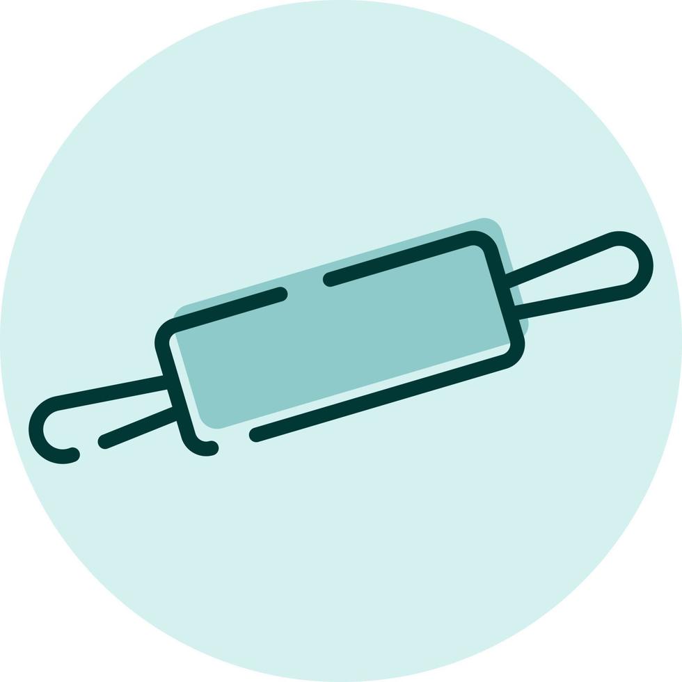 Kitchen roller pin, illustration, vector on a white background.