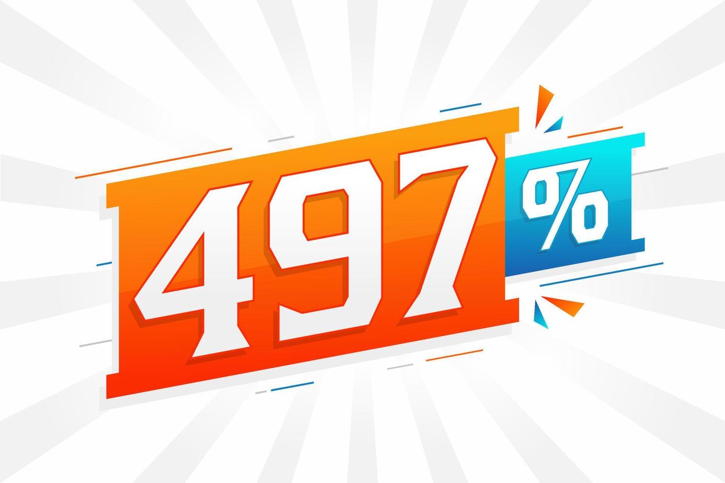 497 discount marketing banner promotion. 497 percent sales promotional design. vector
