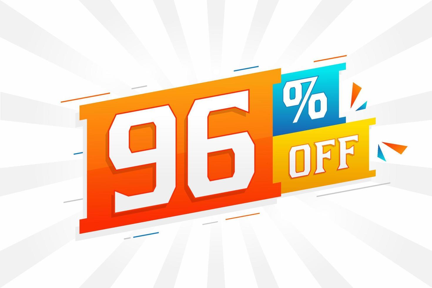 96 Percent off 3D Special promotional campaign design. 96 of 3D Discount Offer for Sale and marketing. vector