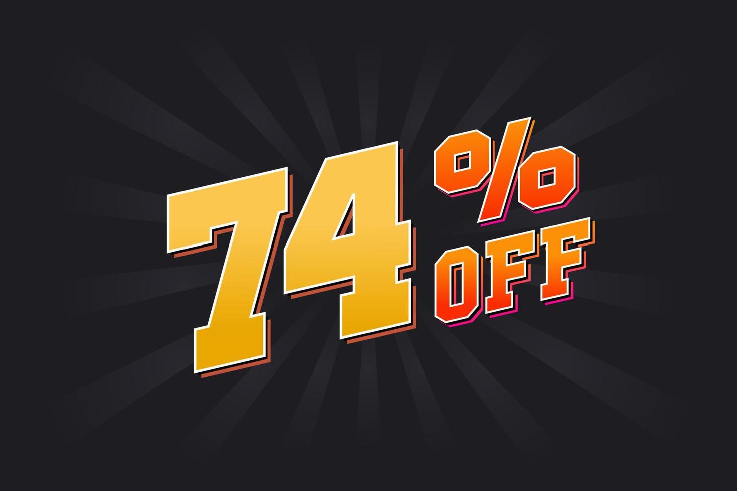 74 Percent off Special Discount Offer. 74 off Sale of advertising campaign vector graphics.
