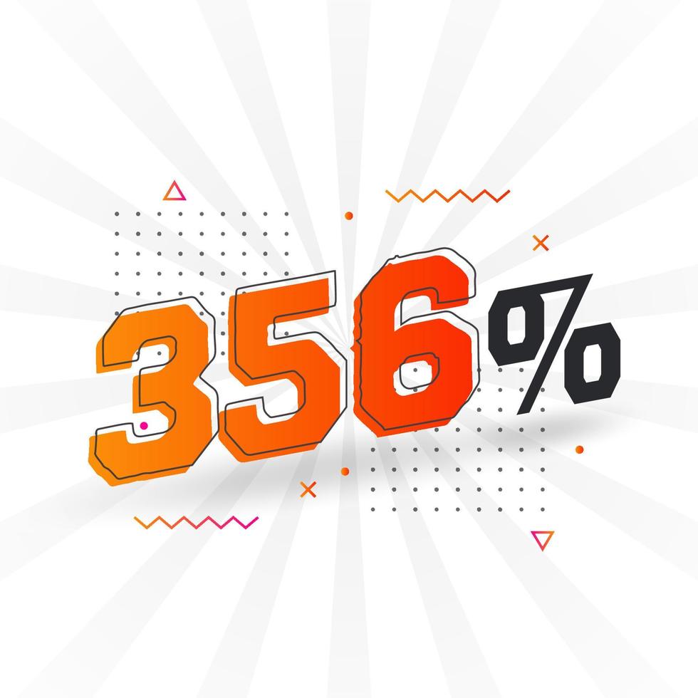 356 discount marketing banner promotion. 356 percent sales promotional design. vector