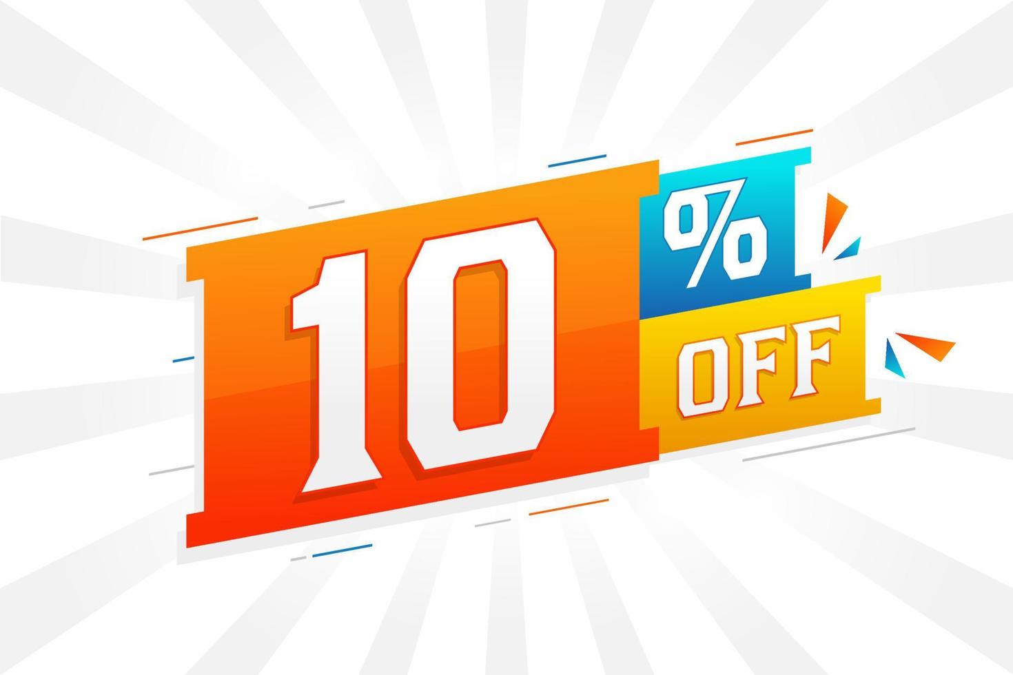 10 Percent off 3D Special promotional campaign design. 10 of 3D Discount Offer for Sale and marketing. vector