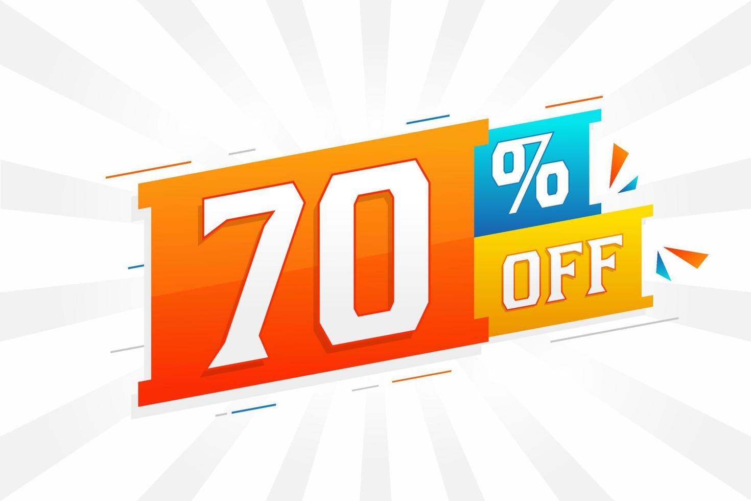 70 Percent off 3D Special promotional campaign design. 70 of 3D Discount Offer for Sale and marketing. vector