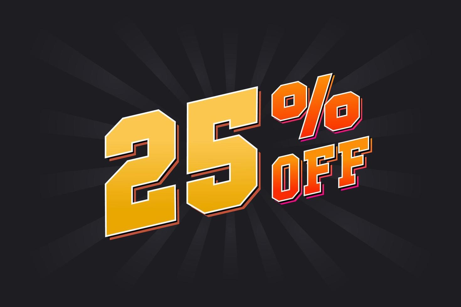 25 Percent off Special Discount Offer. 25 off Sale of advertising campaign vector graphics.