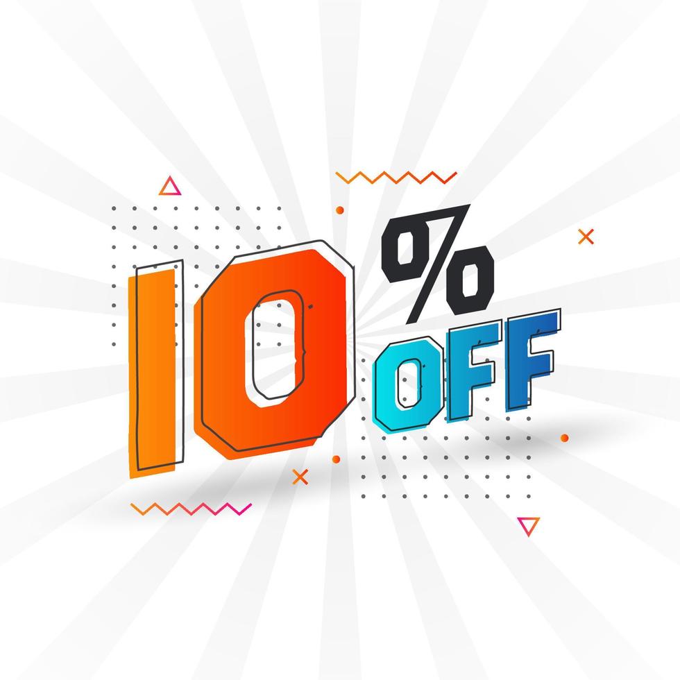 10 Percent off 3D Special promotional campaign design. 10 of 3D Discount Offer for Sale and marketing. vector