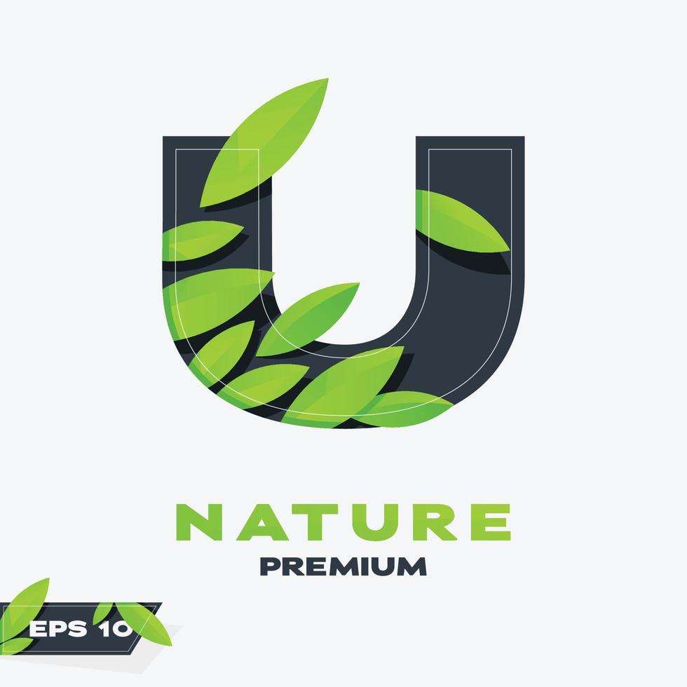 Alphabet U Nature Leaves Logo vector
