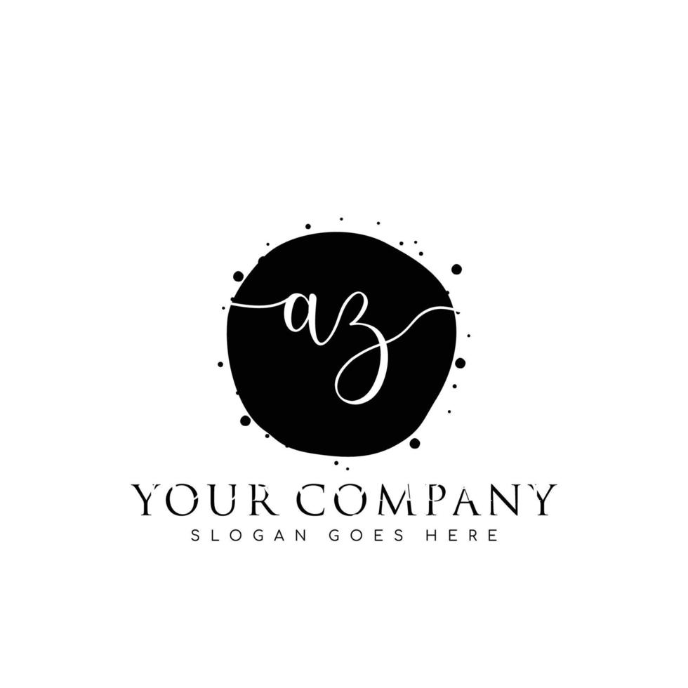 Initial AZ beauty monogram and elegant logo design, handwriting logo of initial signature, wedding, fashion, floral and botanical with creative template. vector