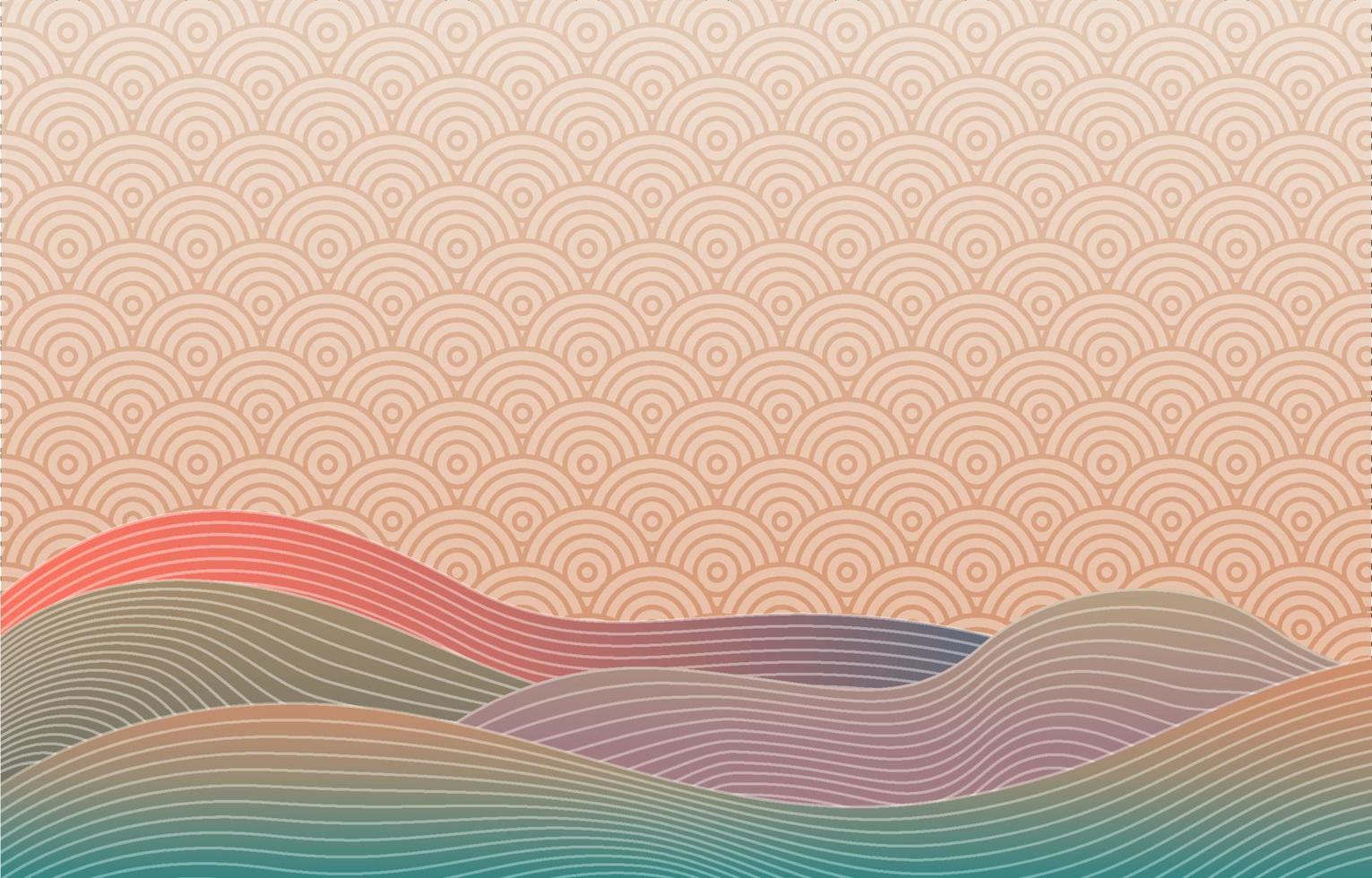 fondo de líneas y ondas japonesas vector