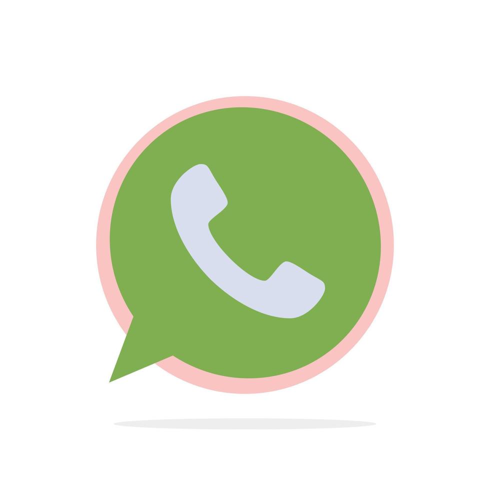 App Chat Telephone Watts App Abstract Circle Background Flat color Icon vector
