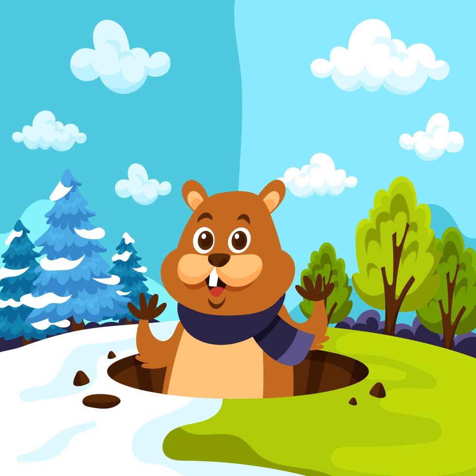 Happy Groundhog Day Concept vector
