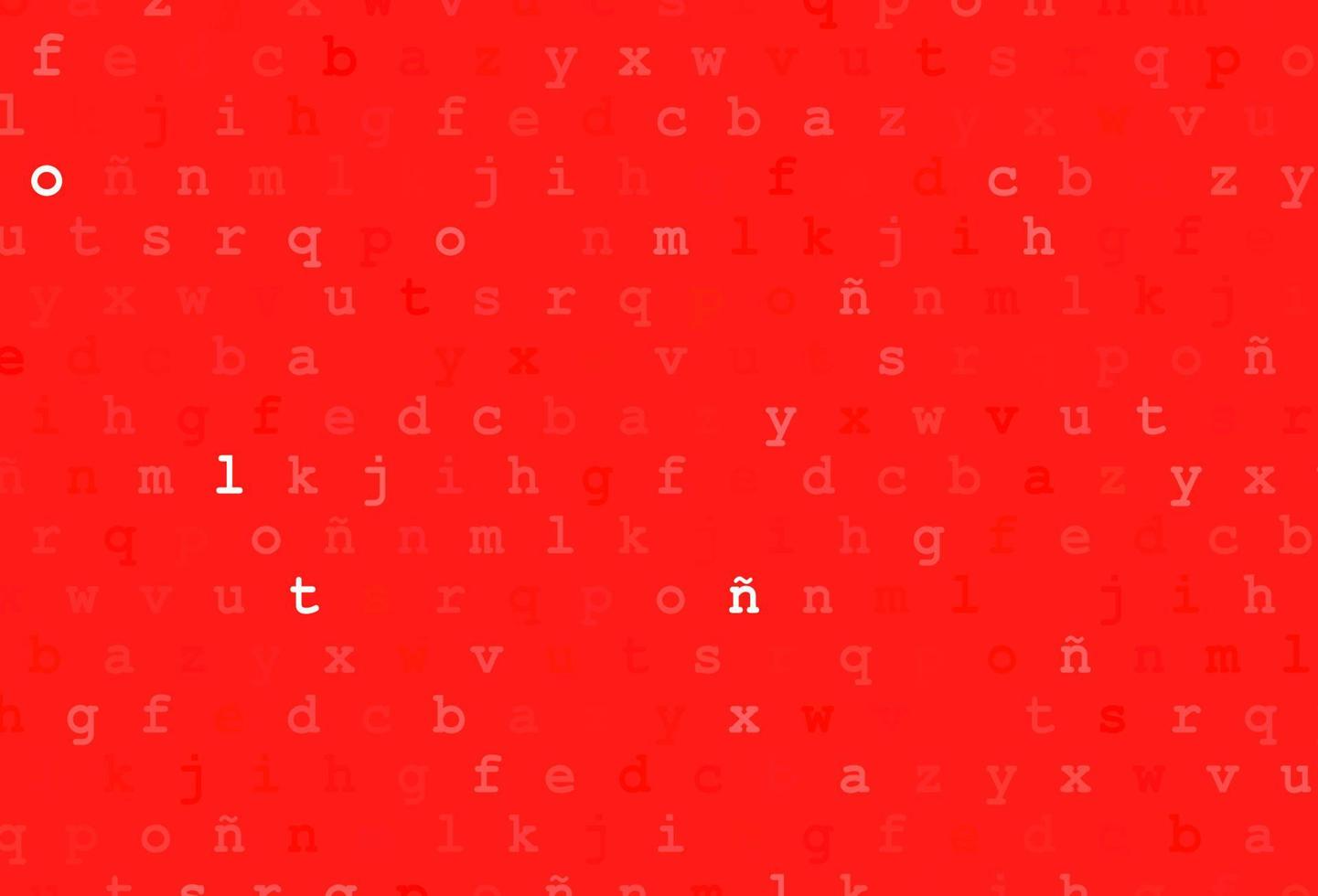 textura de vector rojo claro con caracteres abc.