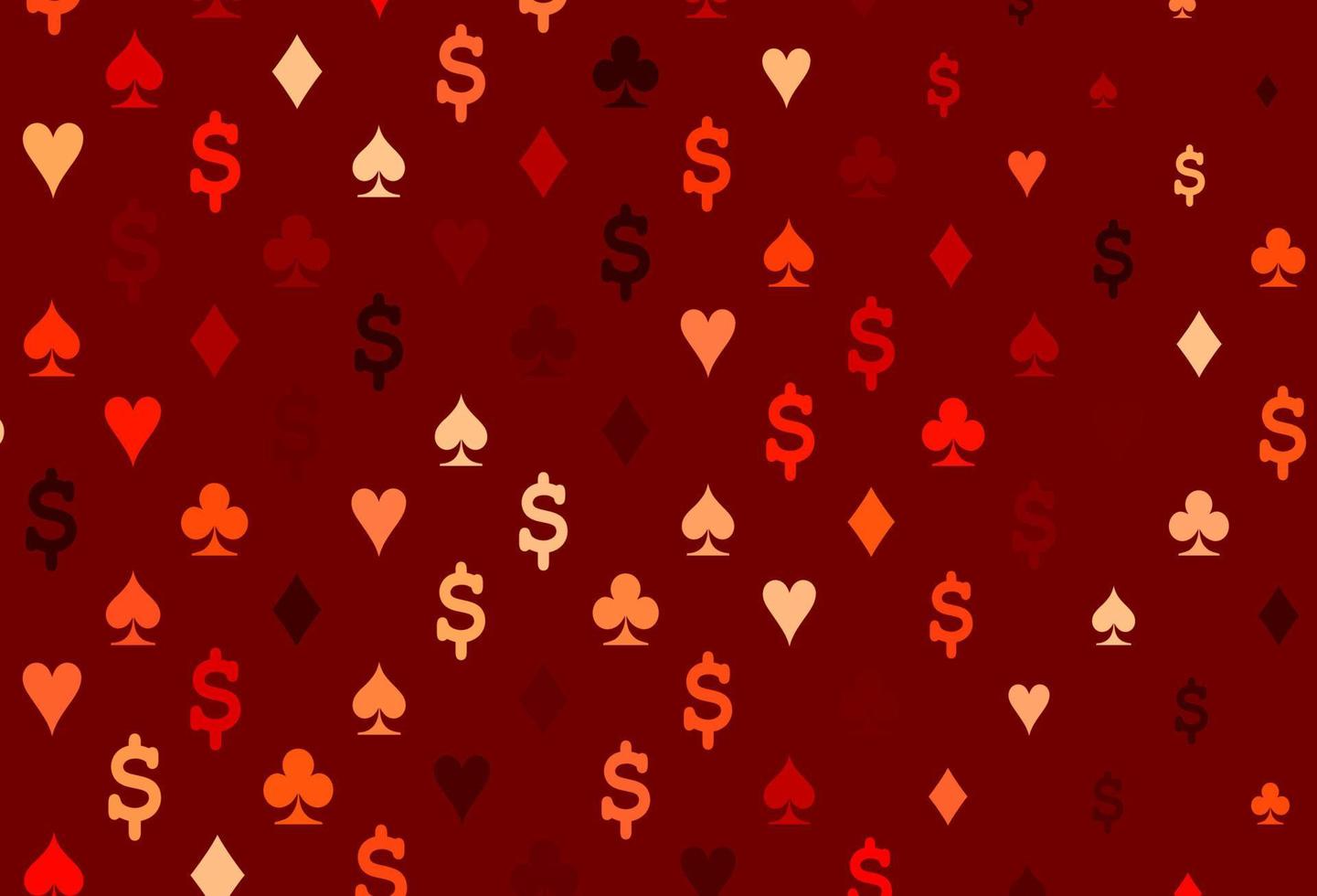 Light red vector texture with playing cards.