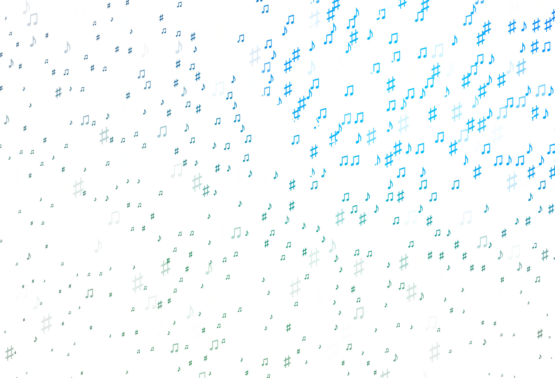Light Blue, Green vector texture with musical notes. 13565560 Vector