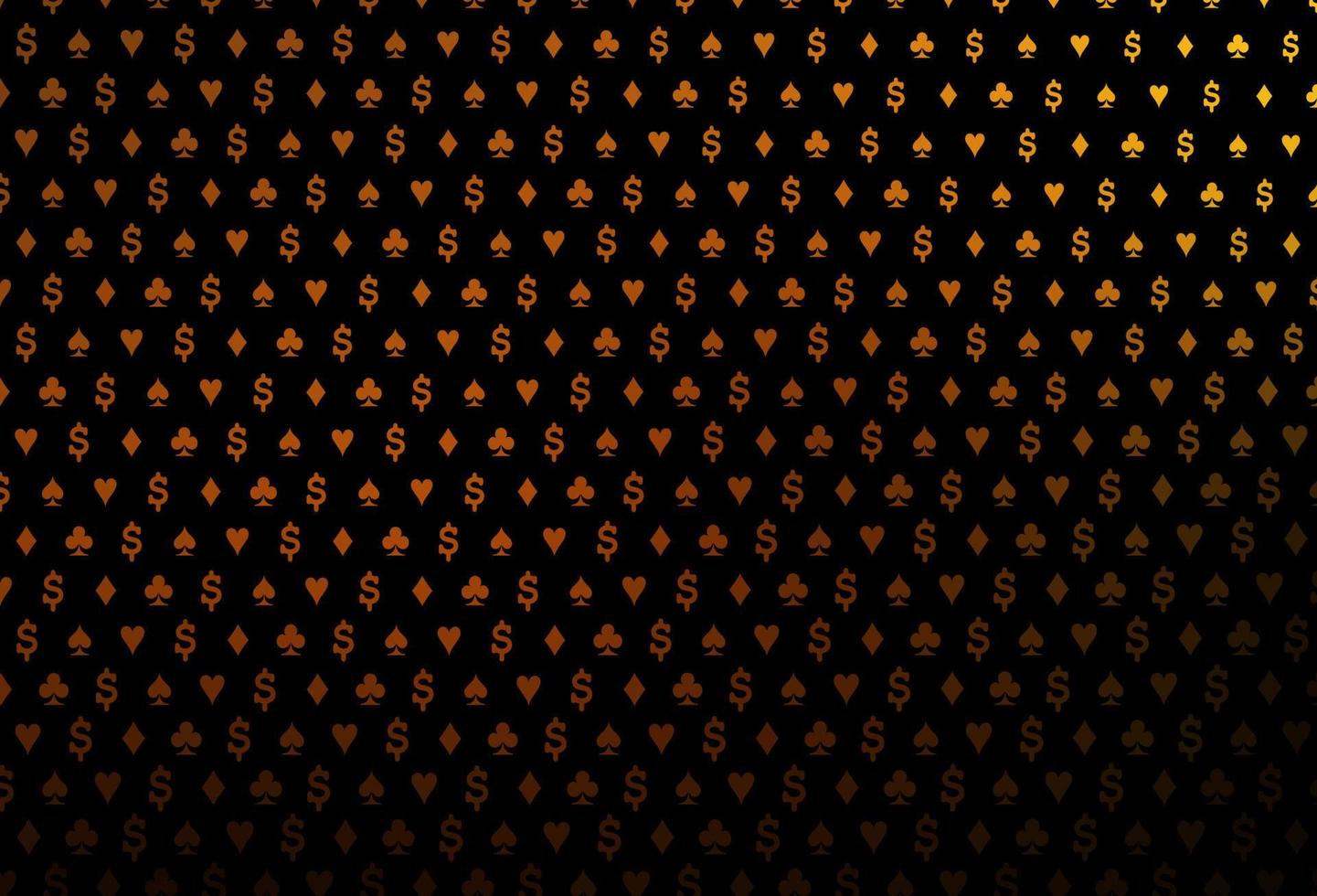 Dark yellow, orange vector texture with playing cards.