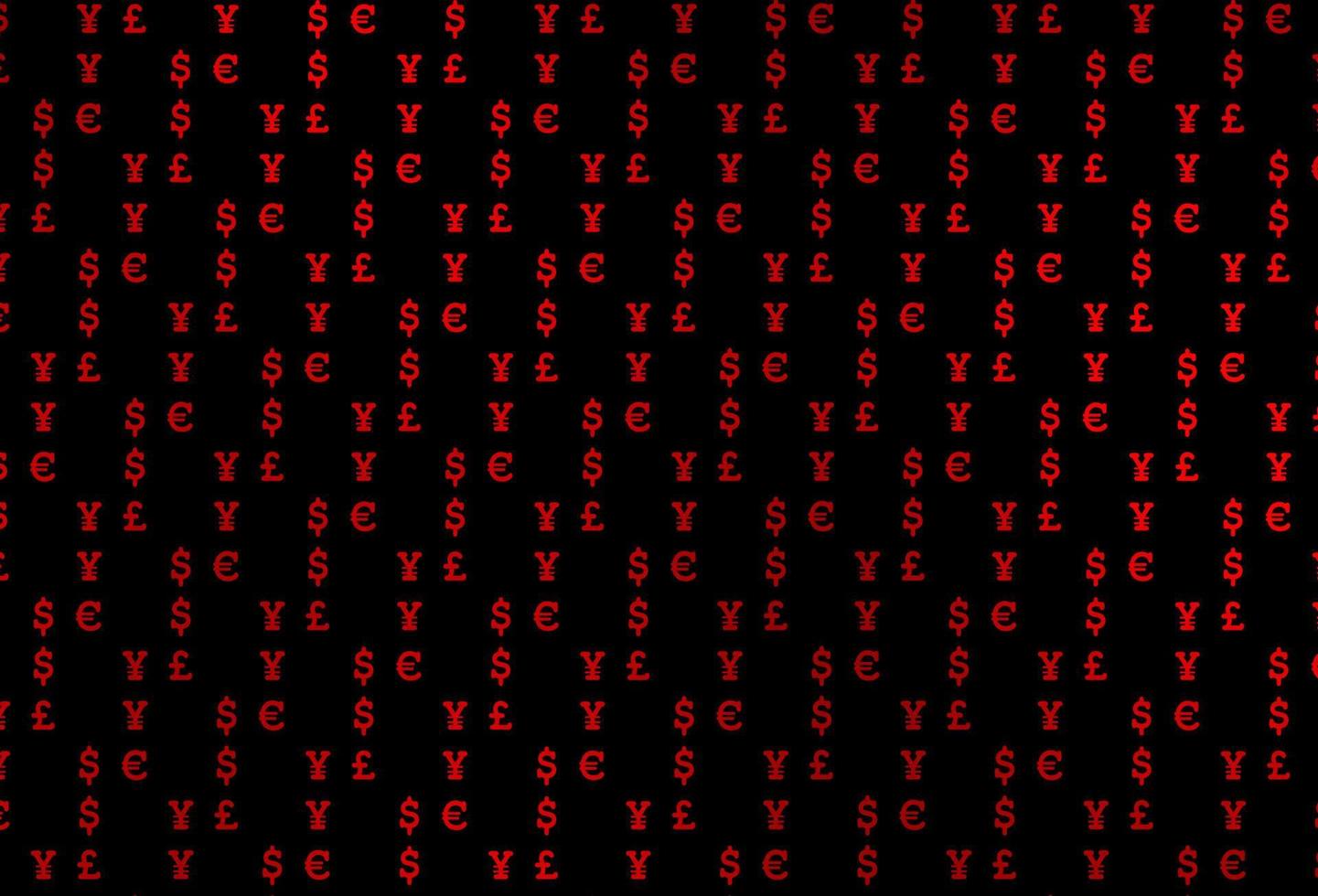 Dark red vector texture with financial symbols.